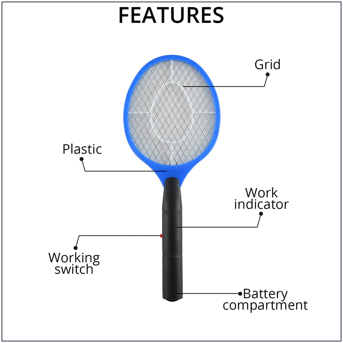 Handheld Battery Powered Bug Zapper - Yellow (Requires 2xAA Not Included) image number 2