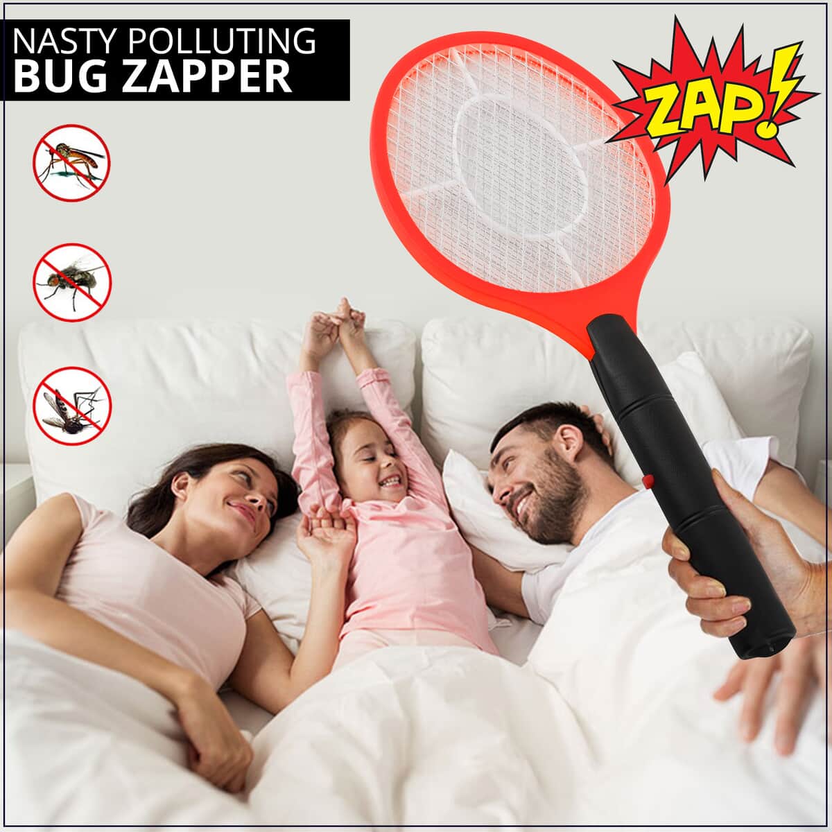 Handheld Battery Powered Bug Zapper - Red (Requires 2xAA Not Included) image number 1