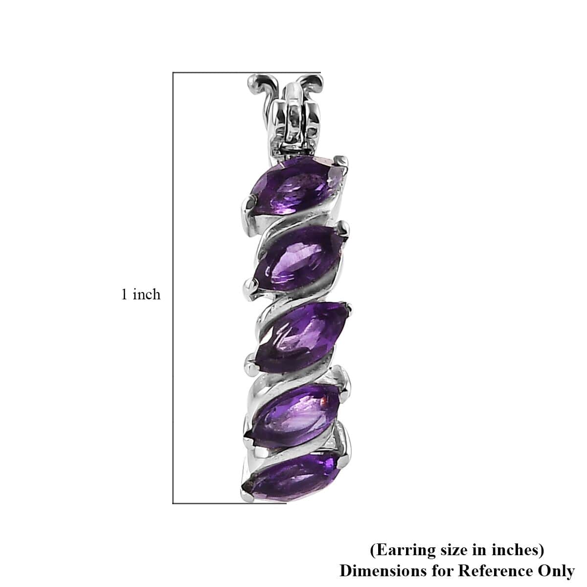 Amethyst Hoop Earrings in Stainless Steel 2.25 ctw image number 6