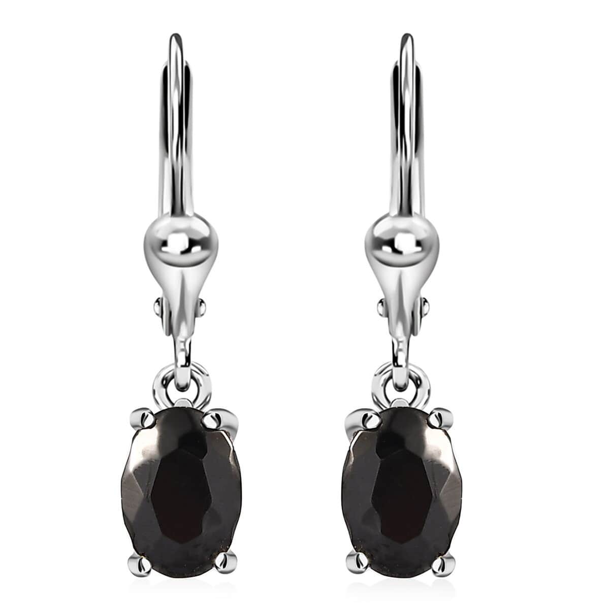 Shungite Lever Back Earrings in Sterling Silver 0.90 ctw image number 0