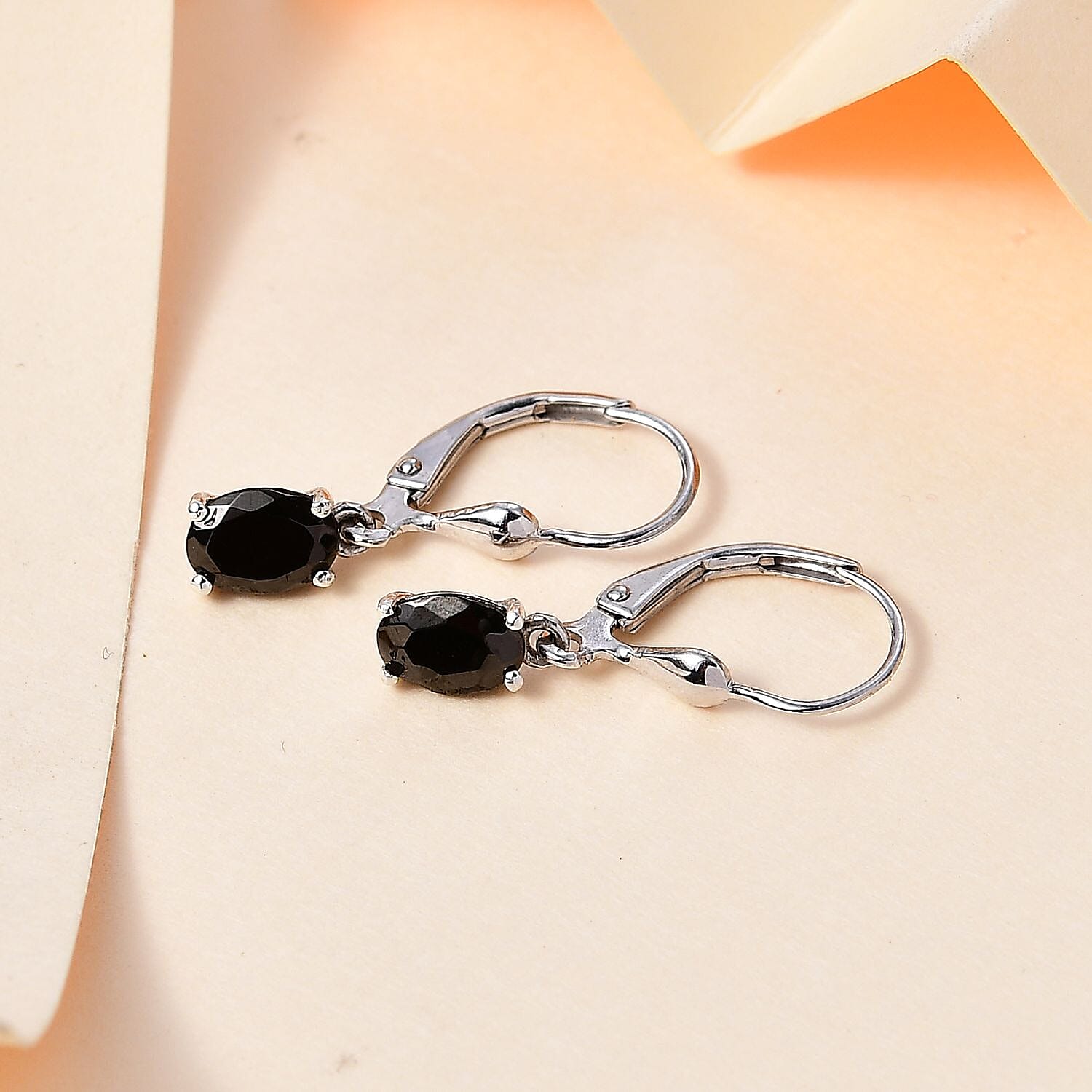 Shungite Lever Back Earrings in Sterling Silver 0.90 ctw