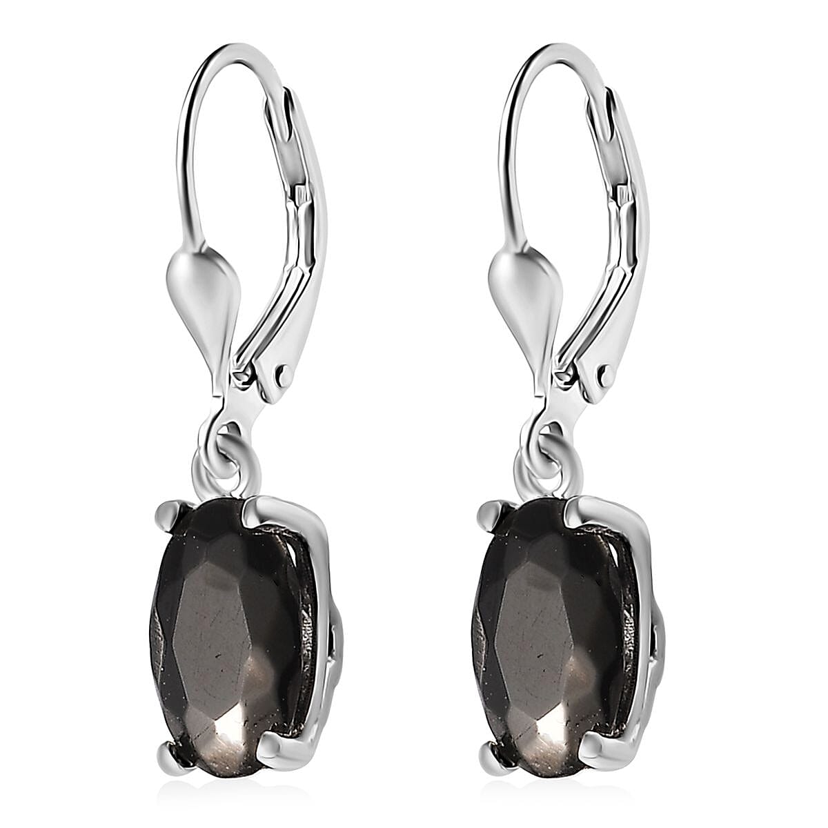 Shungite Lever Back Earrings in Sterling Silver 0.90 ctw