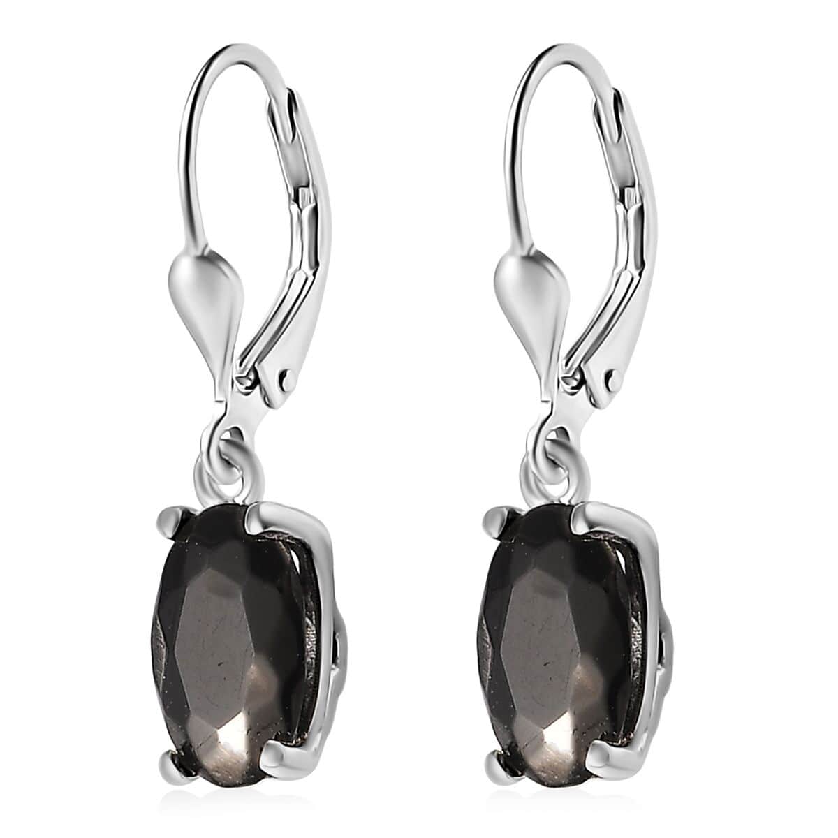 Shungite Lever Back Earrings in Sterling Silver 0.90 ctw image number 3