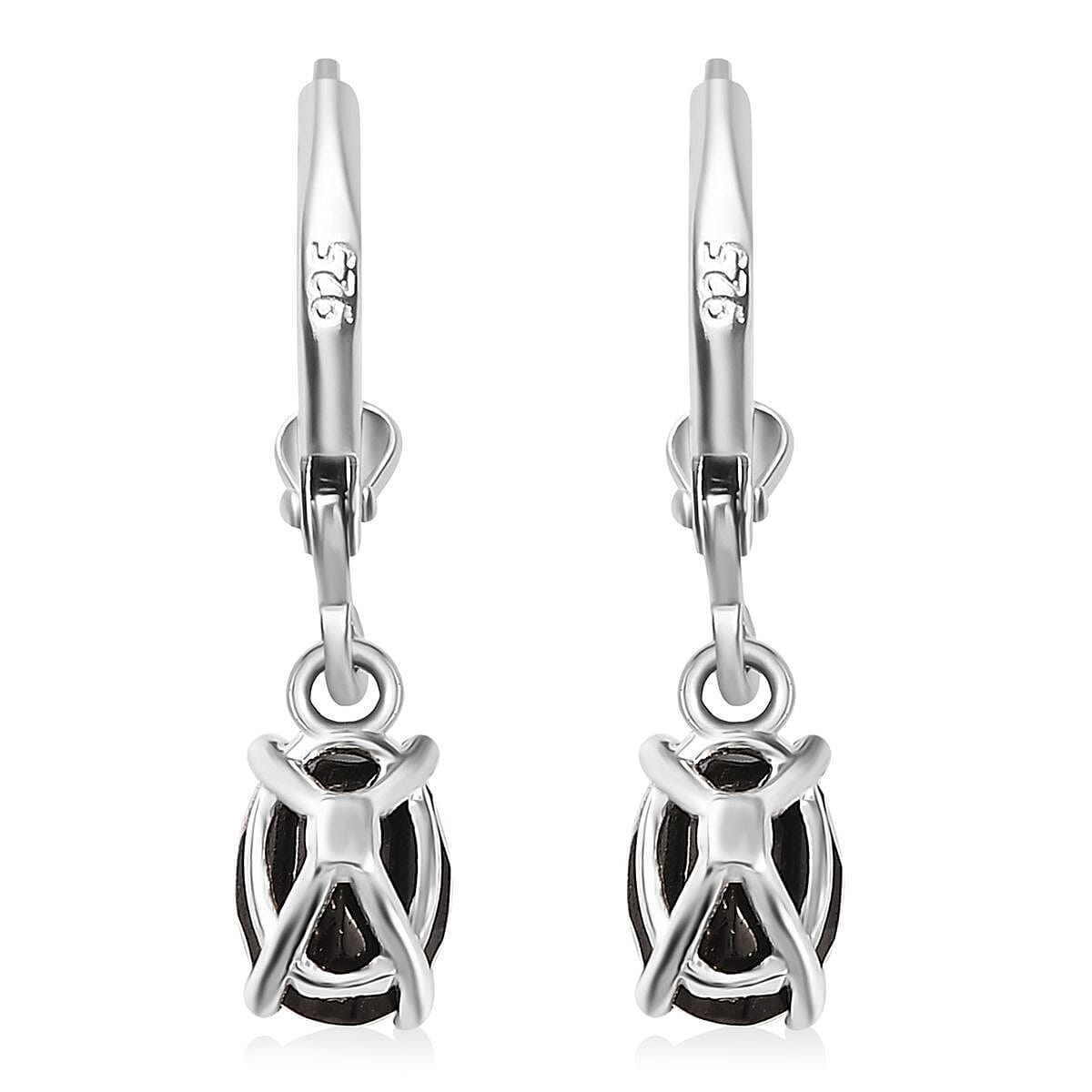 Shungite Lever Back Earrings in Sterling Silver 0.90 ctw