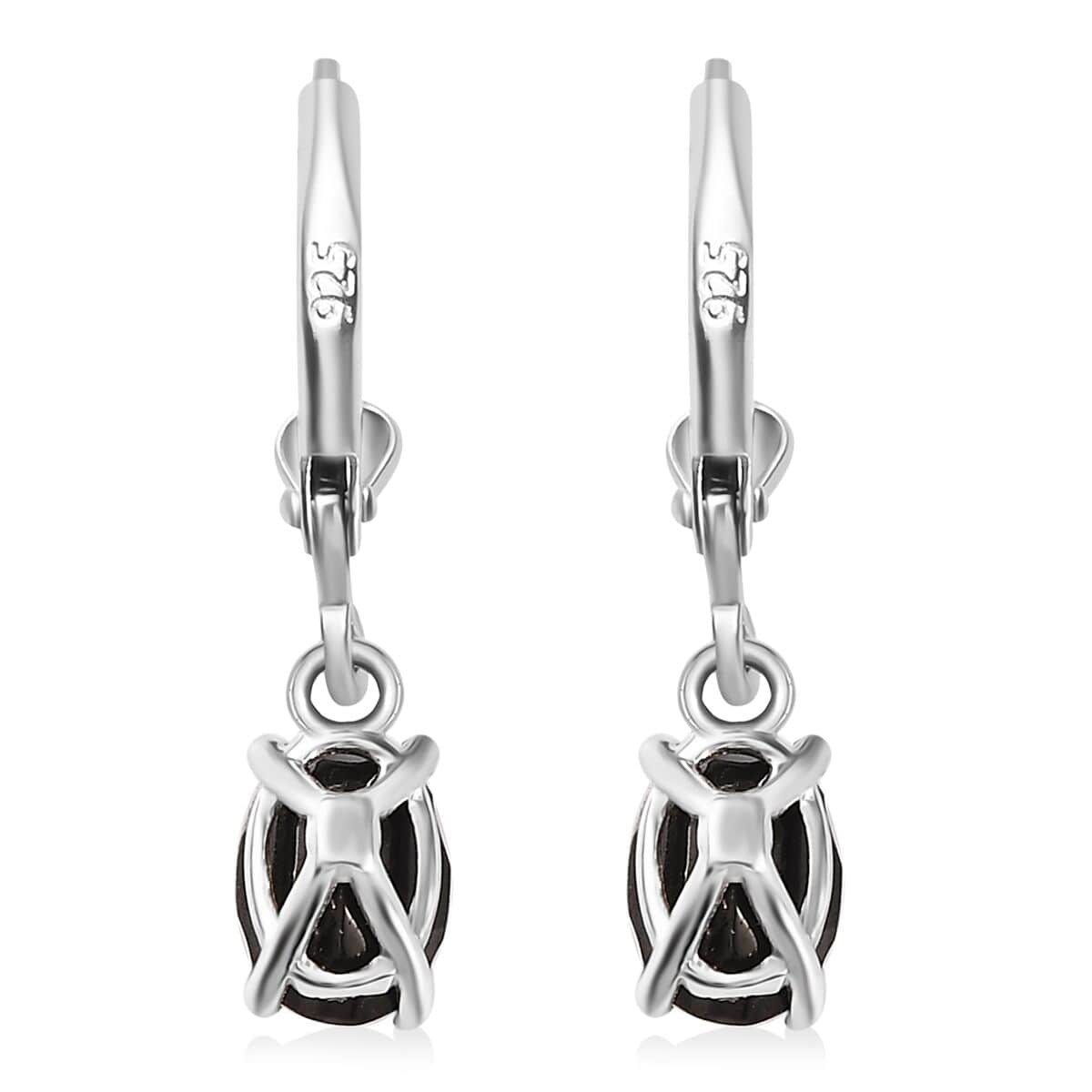 Shungite Lever Back Earrings in Sterling Silver 0.90 ctw image number 4