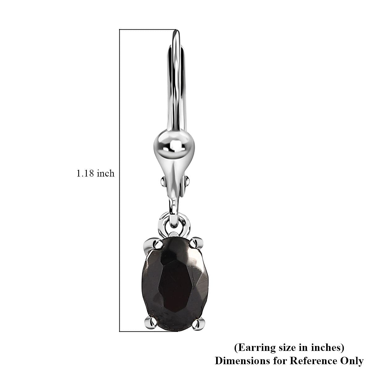 Shungite Lever Back Earrings in Sterling Silver 0.90 ctw
