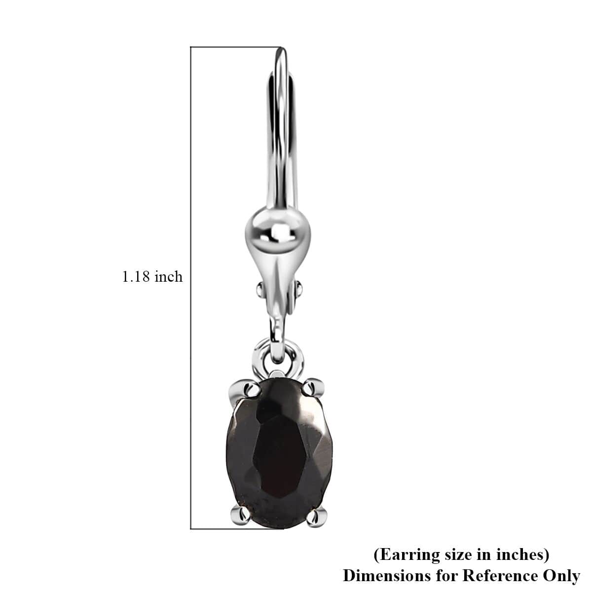 Shungite Lever Back Earrings in Sterling Silver 0.90 ctw image number 5