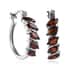 Mozambique Garnet Hoop Earrings in Stainless Steel 2.90 ctw image number 0