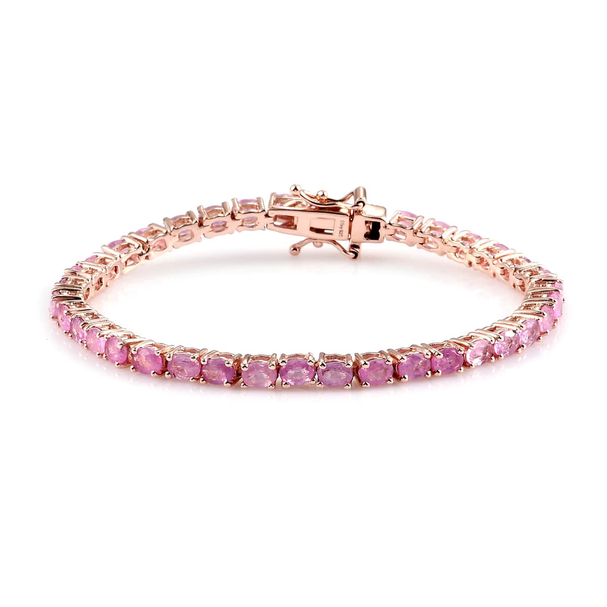 Ilakaka Hot Pink Sapphire Tennis Bracelet in Vermeil RG Over Sterling Silver (6.00 In) (8.70 g) 8.20 ctw image number 0