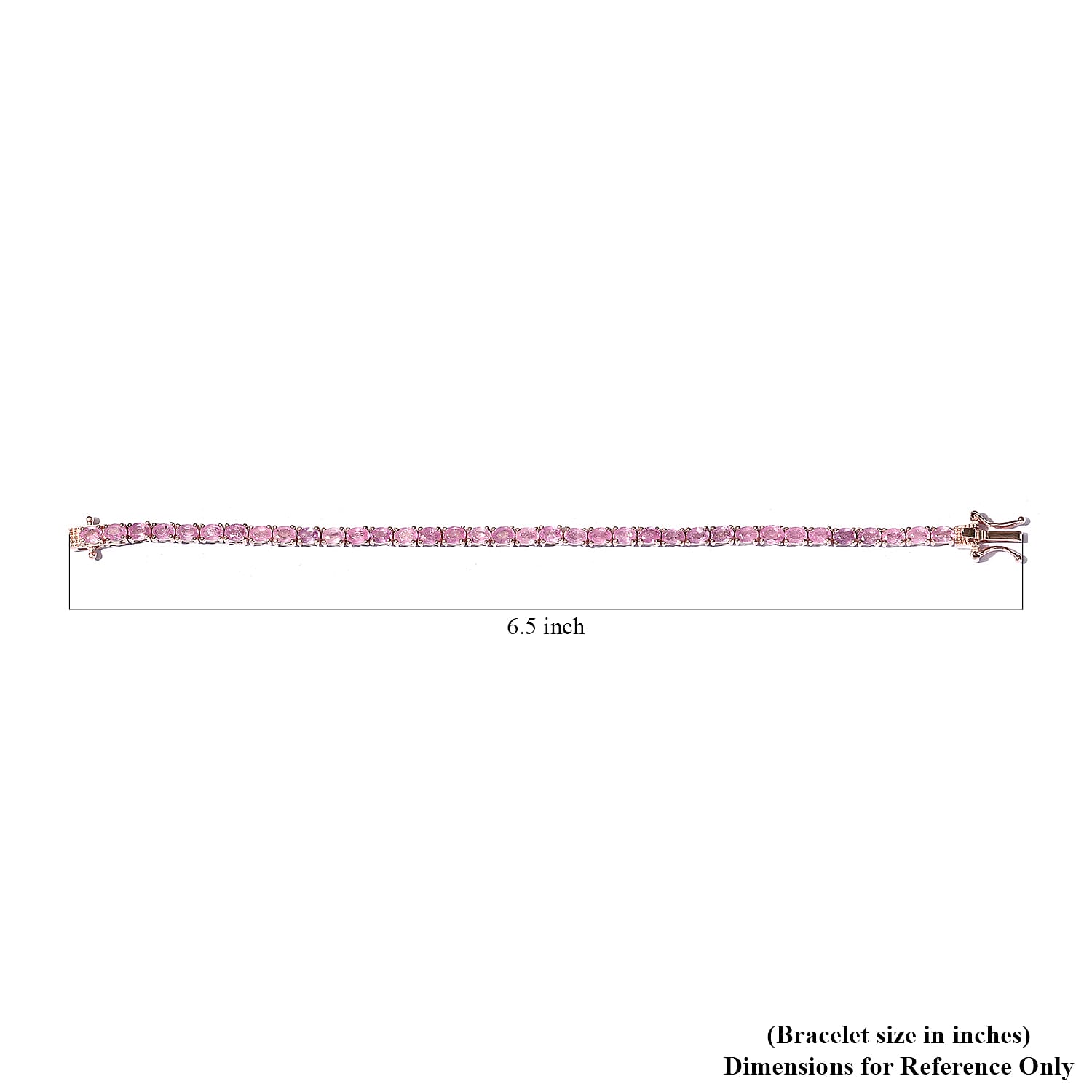Ilakaka Hot Pink Sapphire Tennis Bracelet in Vermeil Rose Gold Over Sterling Silver (6.00 In) 8.70 Grams 8.20 ctw
