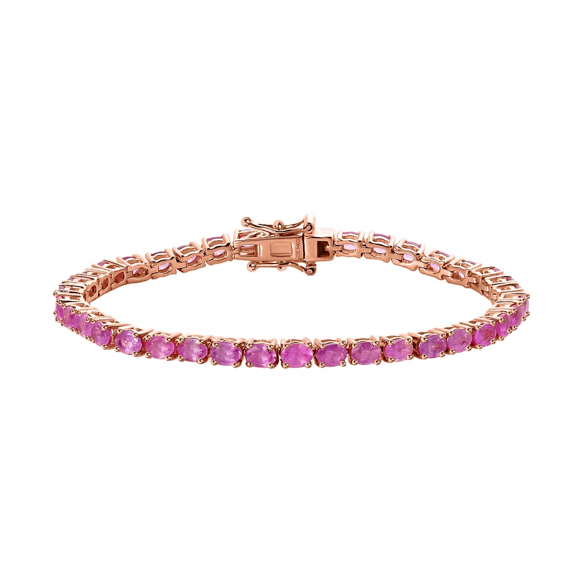 Ilakaka Hot Pink Sapphire (FF) Tennis Bracelet in Vermeil Rose Gold Over Sterling Silver (6.50 In) 8.75 ctw image number 0