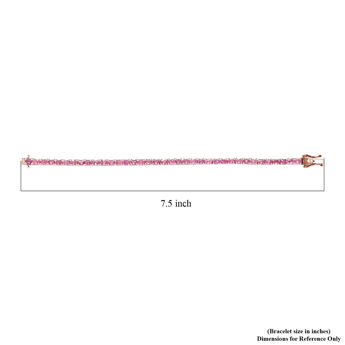 Ilakaka Hot Pink Sapphire (FF) Tennis Bracelet in Vermeil Rose Gold Over Sterling Silver (6.50 In) 8.75 ctw image number 4