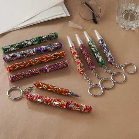 Buy Set of 10 Multi Color Beaded Pen and Keychain , Best Refillable  Ballpoint Pen , Beadable Decorative Pen at ShopLC.