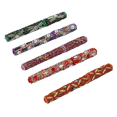 Set of 10 Multi Color Beaded Pen and Keychain , Best Refillable Ballpoint Pen , Beadable Decorative Pen