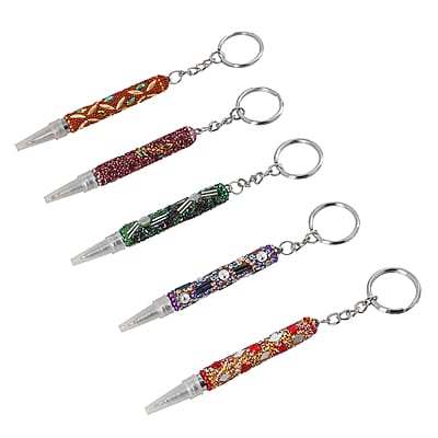 Set of 10 Multi Color Beaded Pen and Keychain , Best Refillable Ballpoint Pen , Beadable Decorative Pen