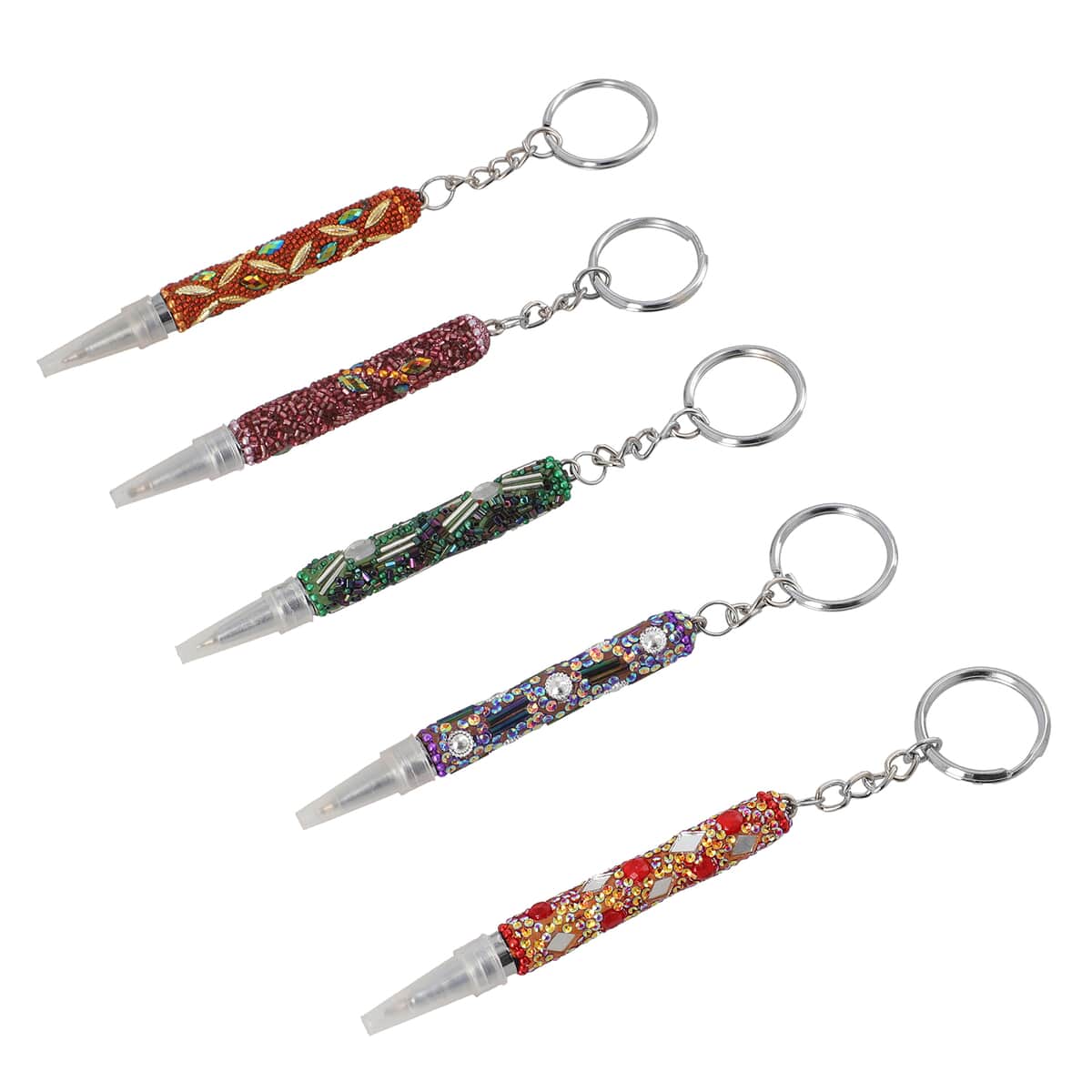 Set of 10 Multi Color Beaded Pen and Keychain image number 6