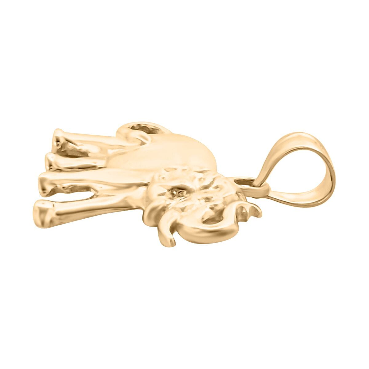 Made in America 10K Yellow Gold Elephant Pendant 1.40 Grams image number 3
