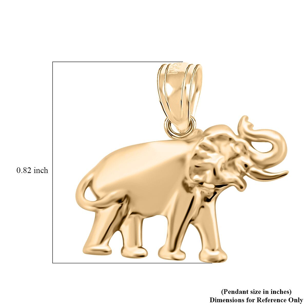 Made in America 10K Yellow Gold Elephant Pendant 1.40 Grams image number 4