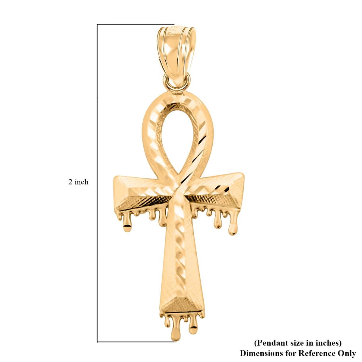 Made in America 10K Yellow, White and Rose Gold Ankh Pendant 2.20 Grams image number 4