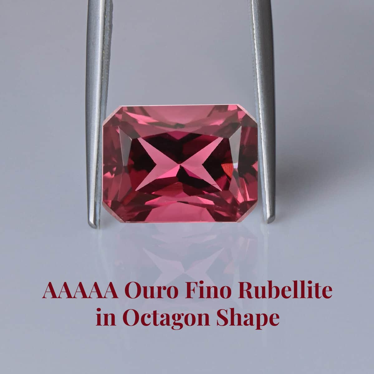 Certified & Appraised AAAA Ouro Fino Rubellite 2.00 ctw, Octagon Free Size Loose Rubellite For Ring and Pendant, Loose Gemstone For Jewelry, Octagon Shape Stone image number 1