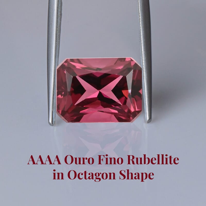 Certified and Appraised AAAA Ouro Fino Rubellite (Oct Free Size) 2.00 ctw