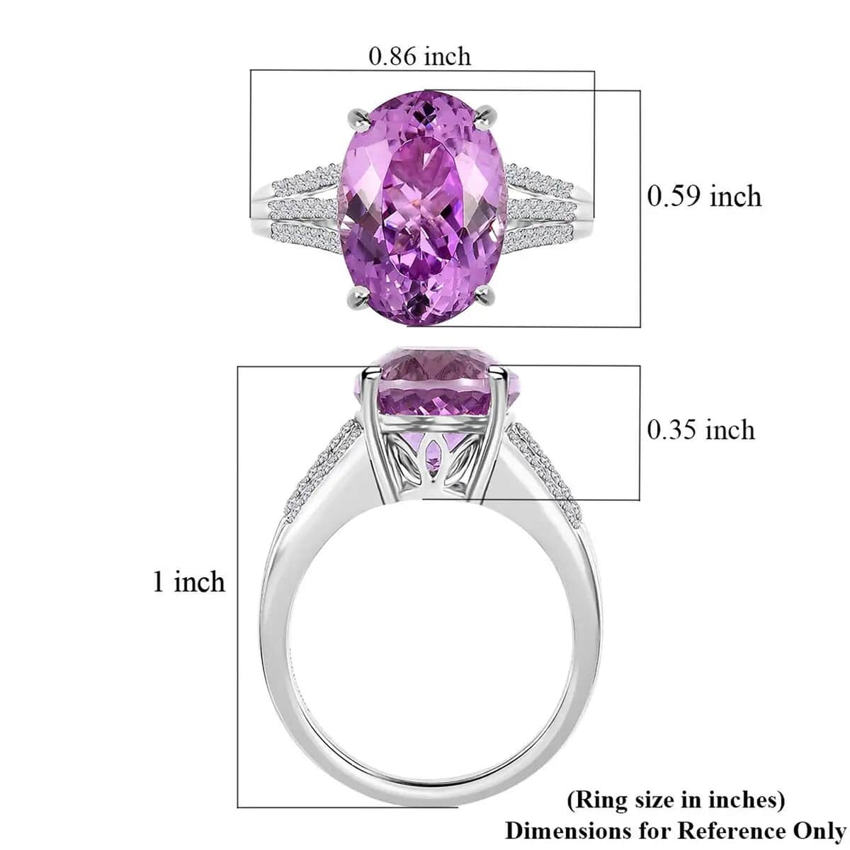 Rhapsody 950 Platinum AAAA Patroke Kunzite and E-F VS Diamond Ring 6.85 Grams 8.00 ctw image number 5