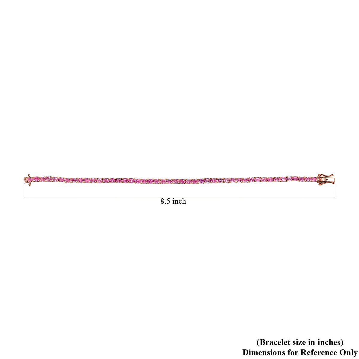 Ilakaka Hot Pink Sapphire (FF) Tennis Bracelet in Vermeil Rose Gold Over Sterling Silver (8.00 In) 10.75 ctw image number 4