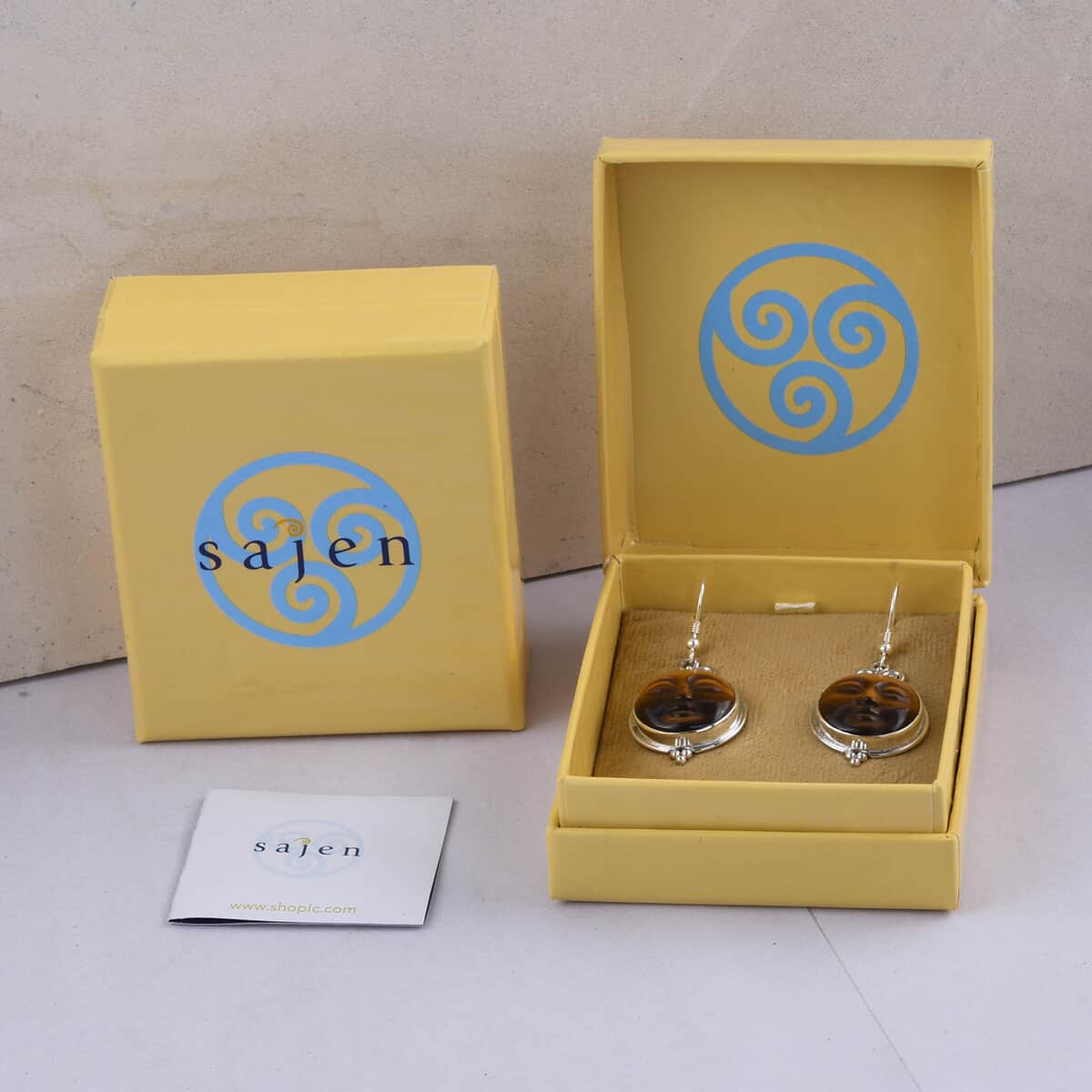 SAJEN SILVER South African Tiger's Eye Earrings in Sterling Silver 11.40 ctw image number 2