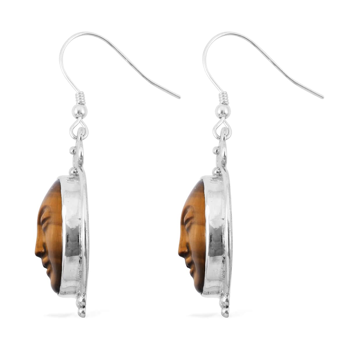 SAJEN SILVER South African Tiger's Eye Earrings in Sterling Silver 11.40 ctw image number 4