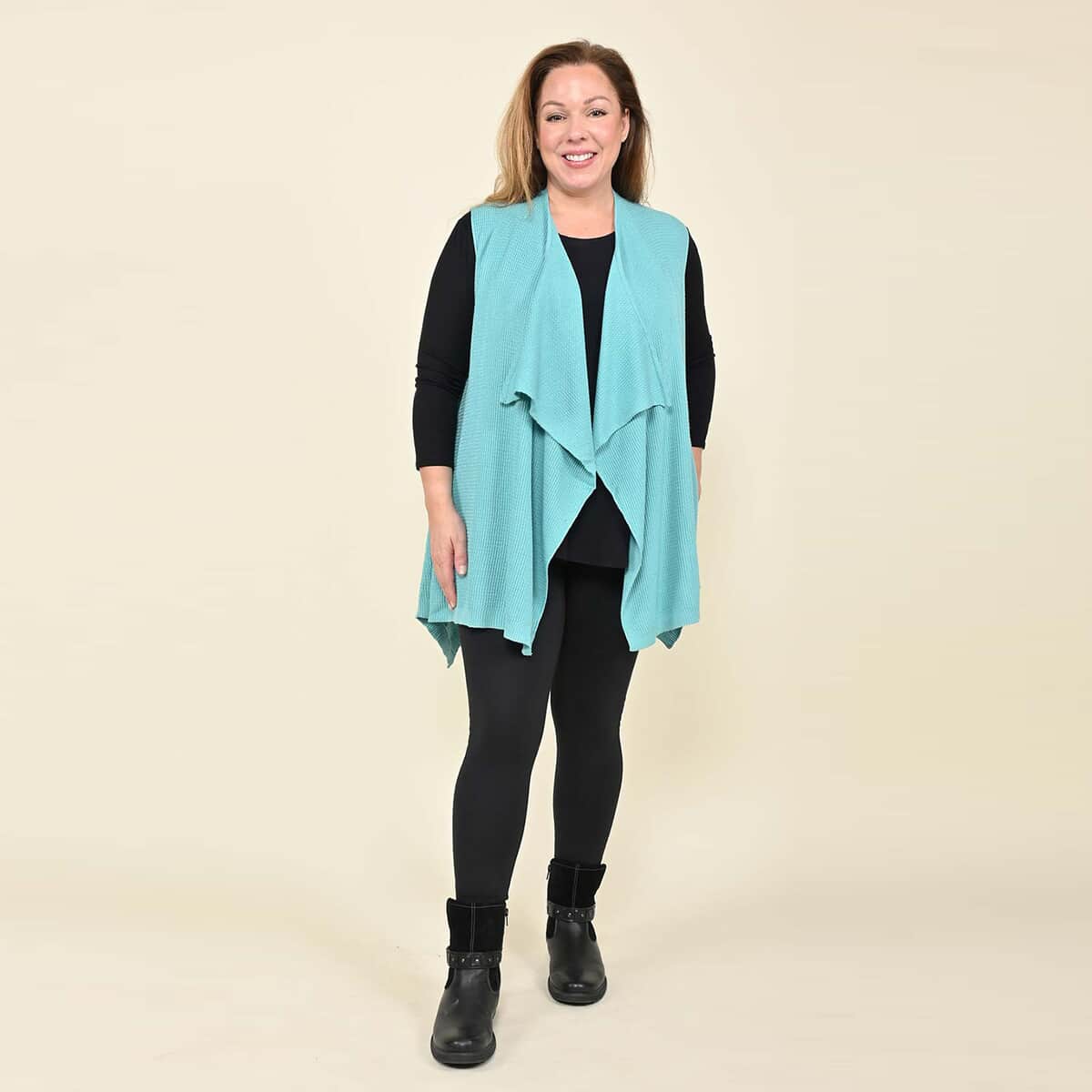 Tamsy Turquoise Knit Vest - M image number 0