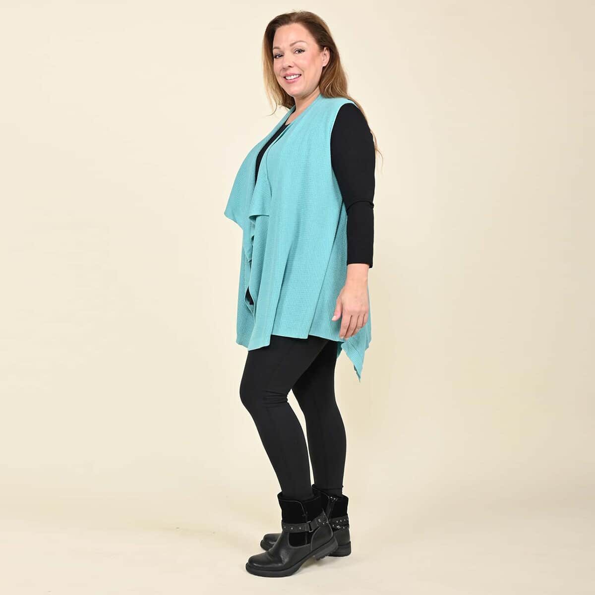 Tamsy Turquoise Knit Vest - M image number 2