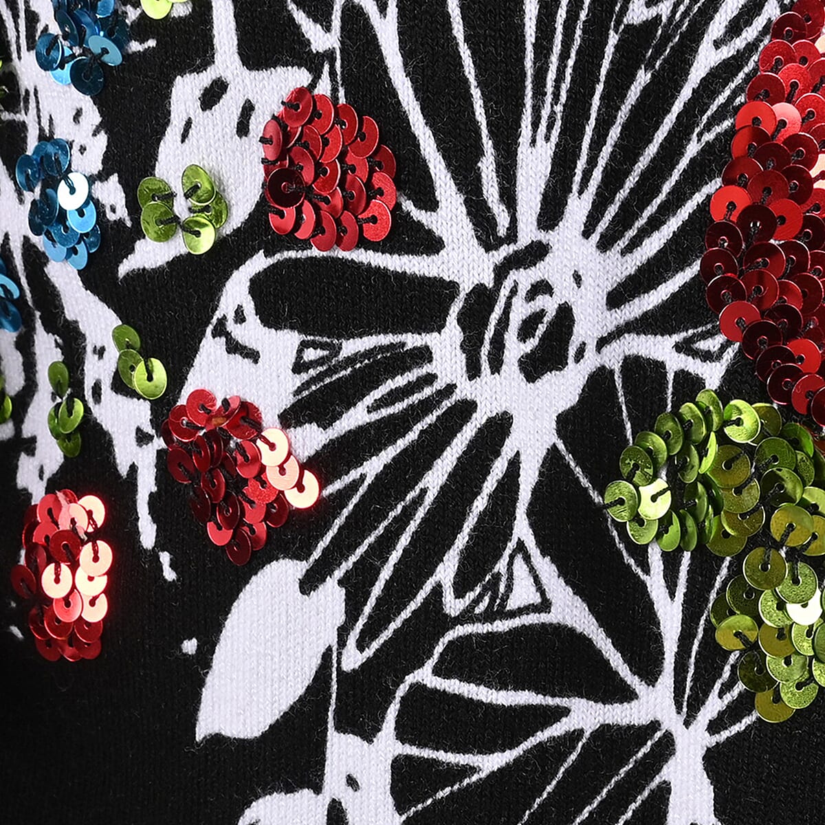 TAMSY Multi Color Floral Cardigan with Crystal Buttons - 2X image number 5