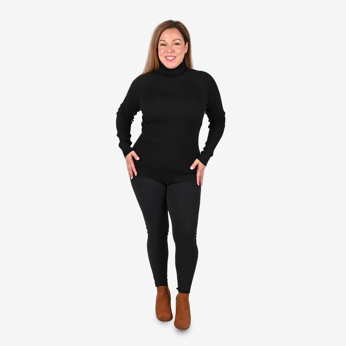 Tamsy Black Knit Turtleneck Sweater - XS image number 0