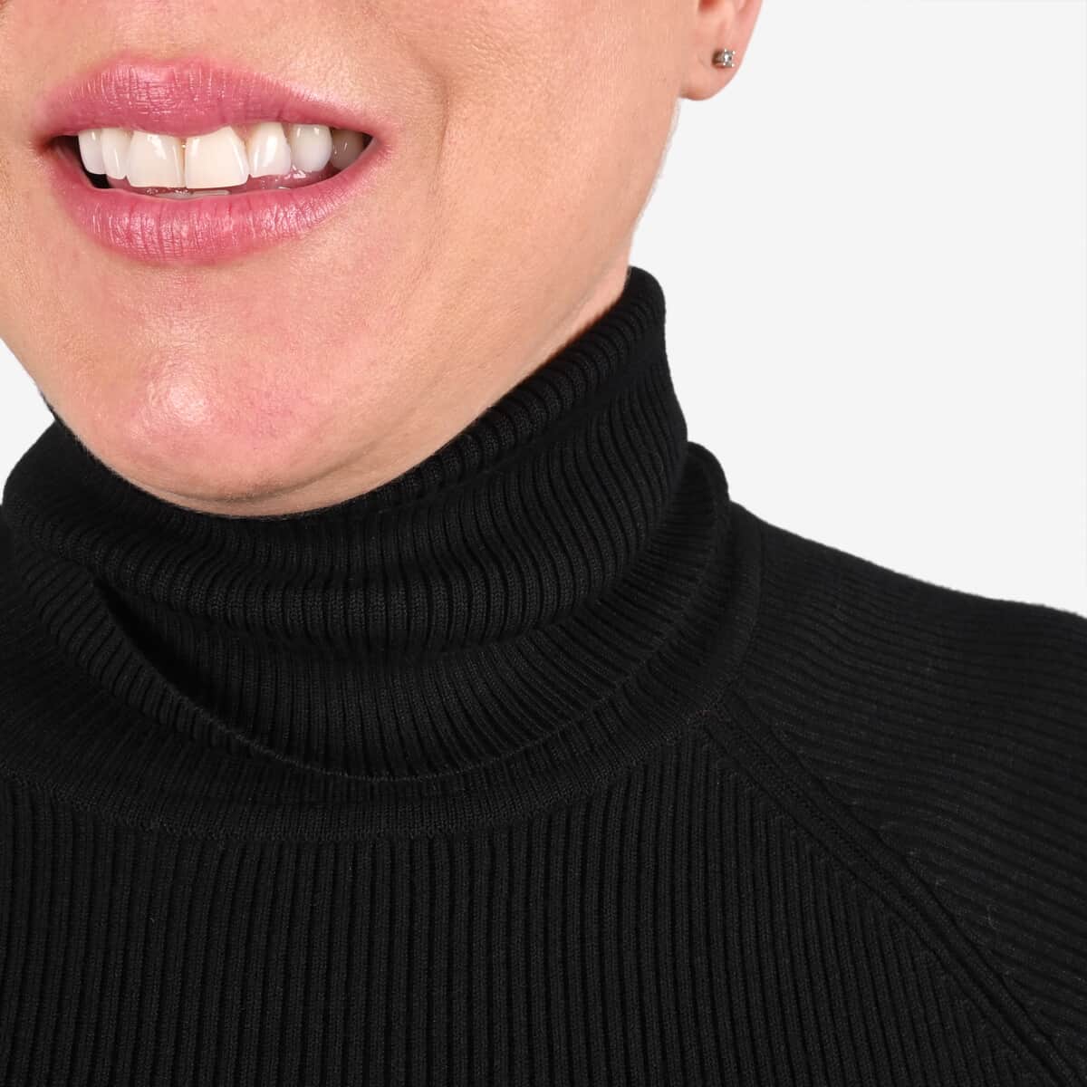 Tamsy Black Knit Turtleneck Sweater - XS image number 3