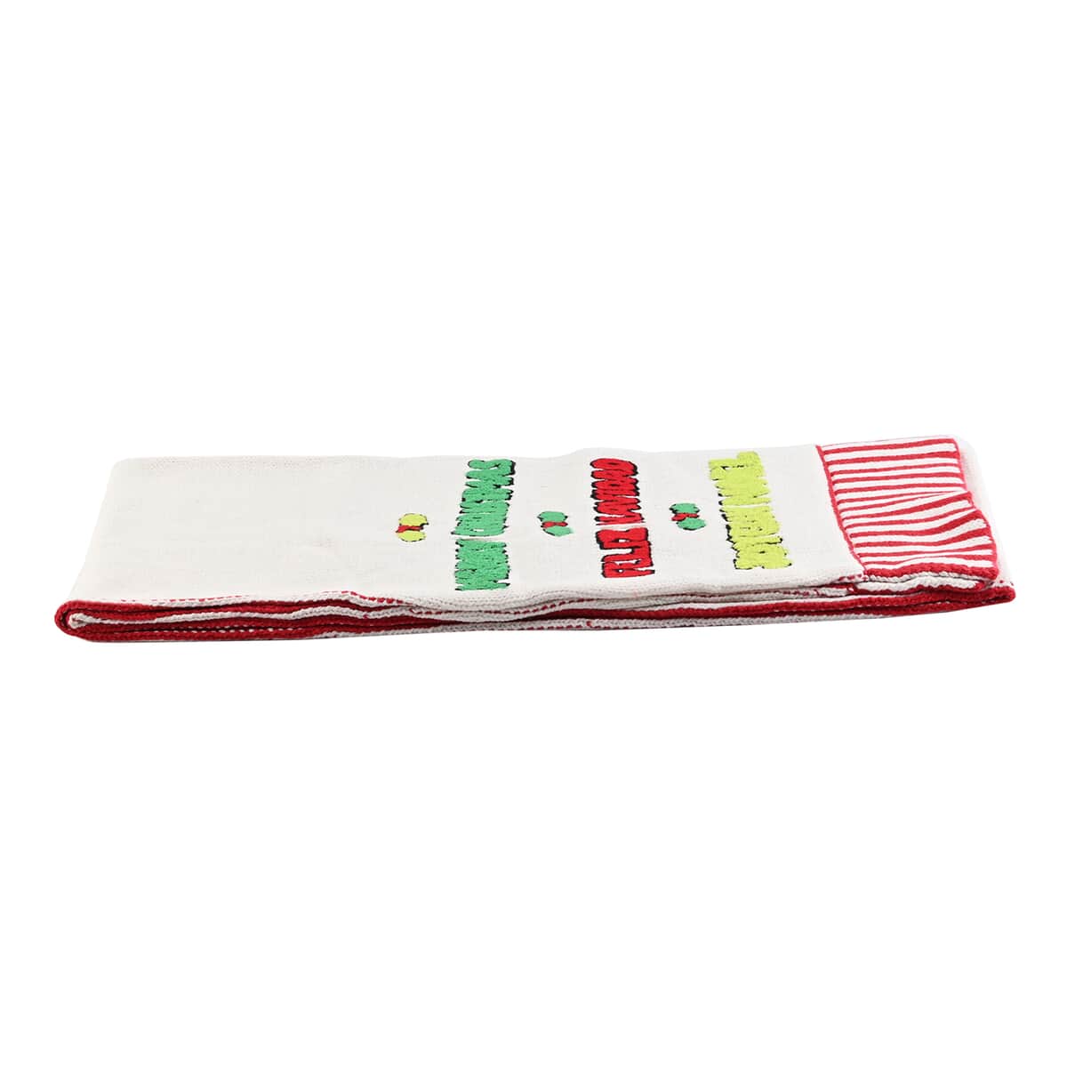 WHOOPI GOLDBERG Holiday Collection Merry Christmas Greetings Scarf - One Size Fits Most (MADE IN THE USA) image number 2