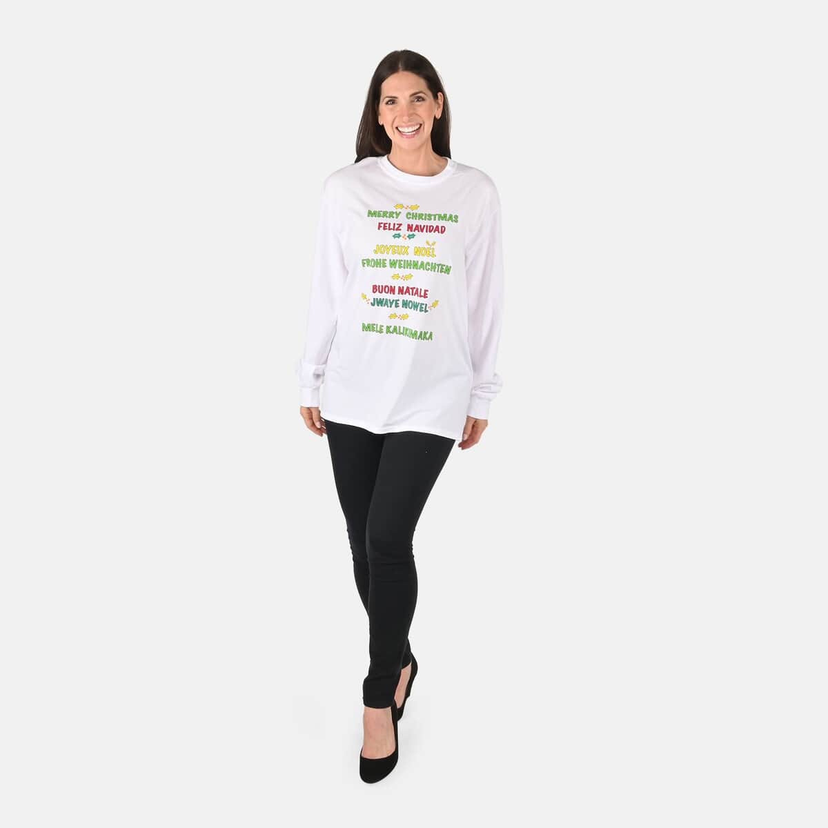 WHOOPI GOLDBERG Holiday Collection Merry Christmas Greetings Long Sleeve Shirt - Medium (MADE IN THE USA) image number 0