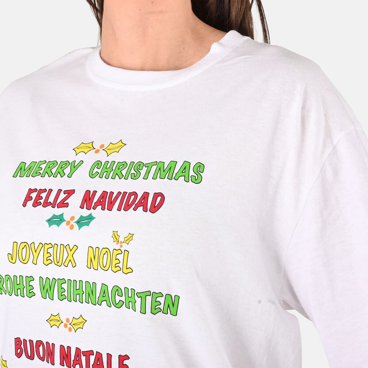 Holiday Collection Merry Christmas Greetings Long Sleeve Shirt - XL  (MADE IN THE USA) image number 4