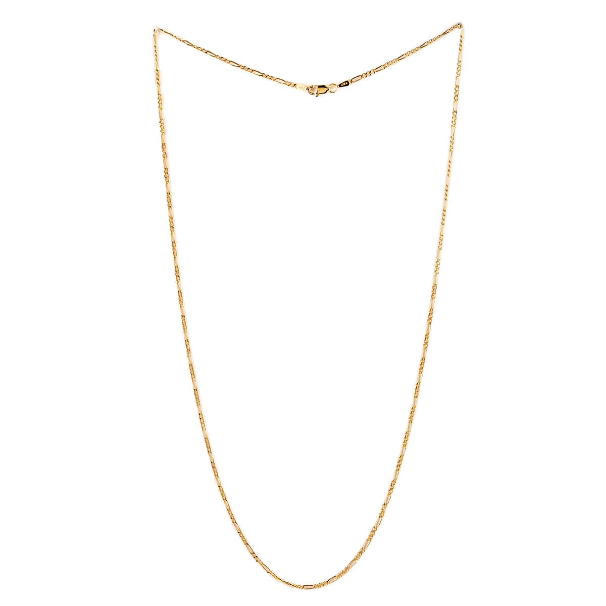 10K Yellow Gold 2.2mm Figaro Necklace 22 Inches 1.70 Grams image number 1