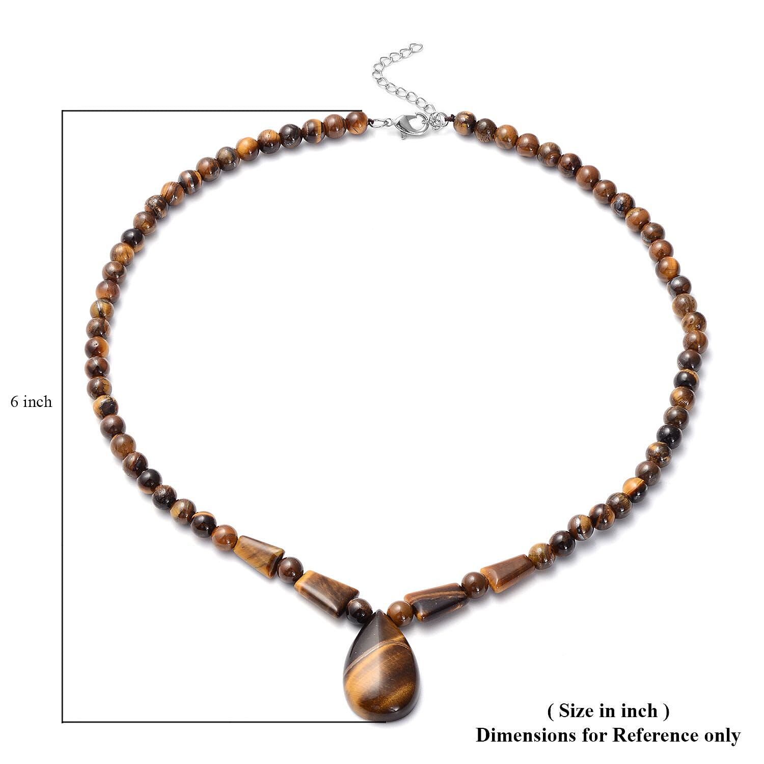 Yellow Tiger's Eye 158.50 ctw Beaded Tribal Necklace 18-20 Inches in Silvertone