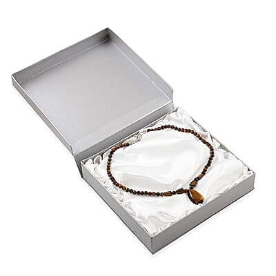 Yellow Tiger's Eye 158.50 ctw Beaded Tribal Necklace 18-20 Inches in Silvertone