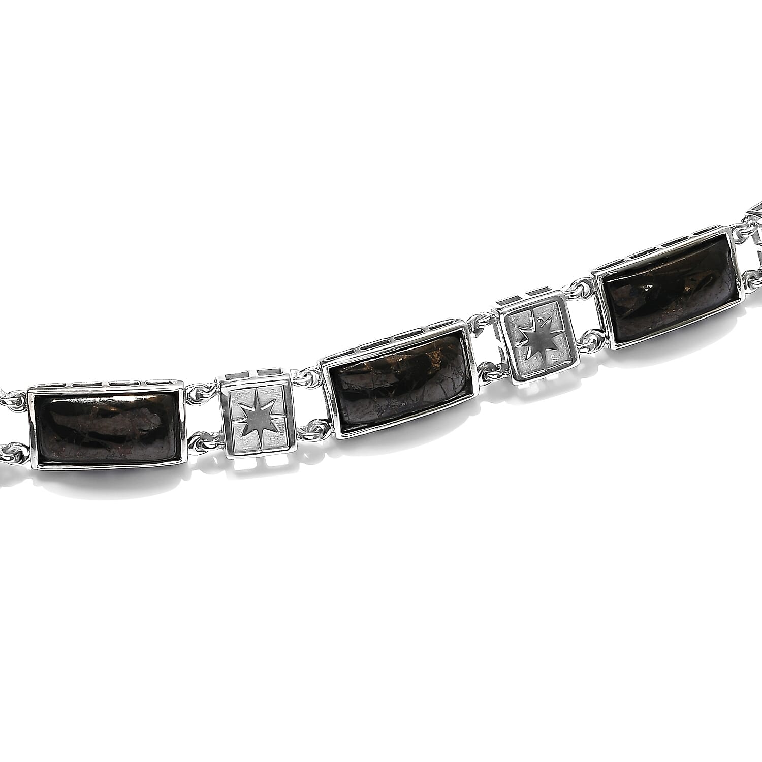 Matrix Silver Shungite Necklace 18 Inches in Platinum Over Copper 27.15 ctw