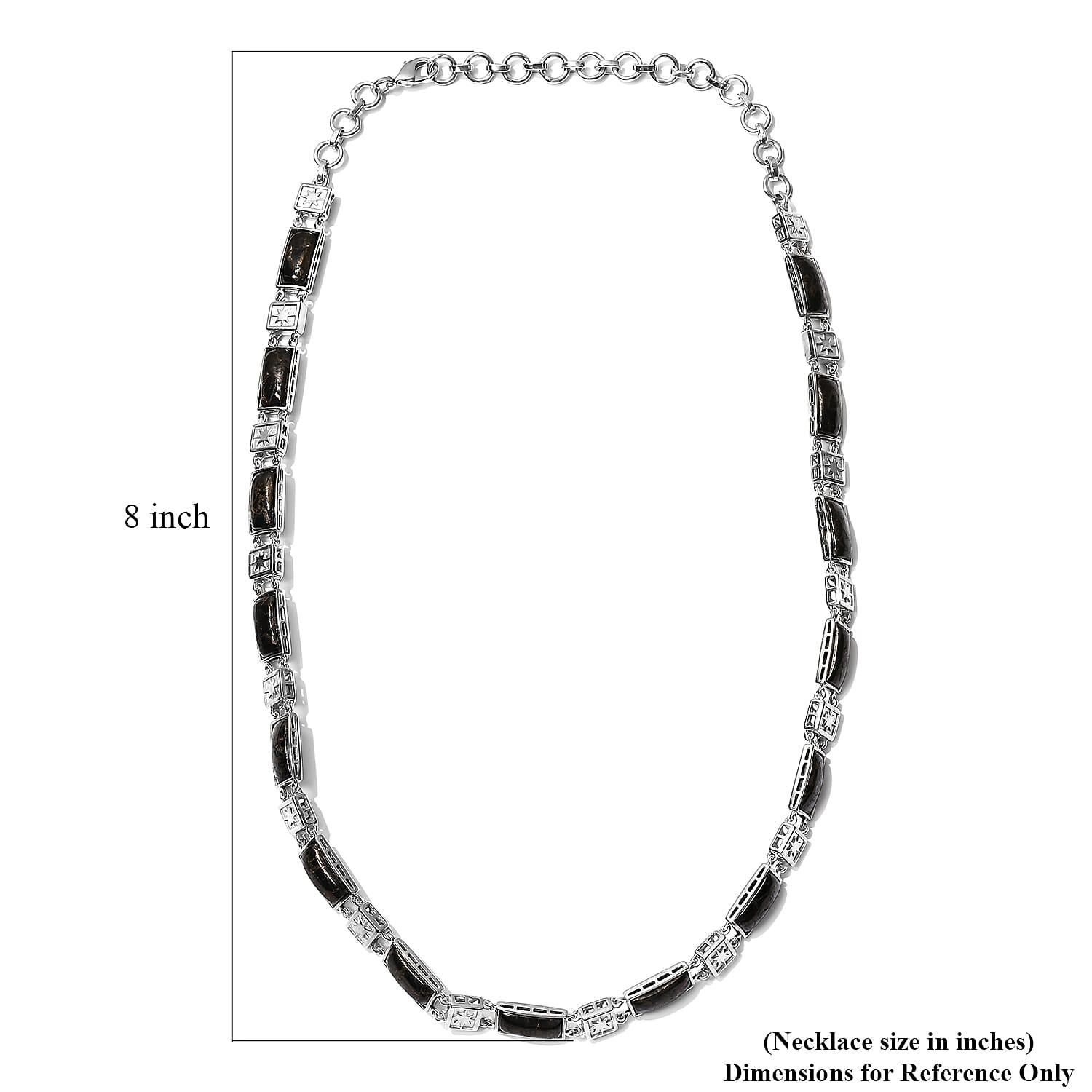 Matrix Silver Shungite Necklace 18 Inches in Platinum Over Copper 27.15 ctw