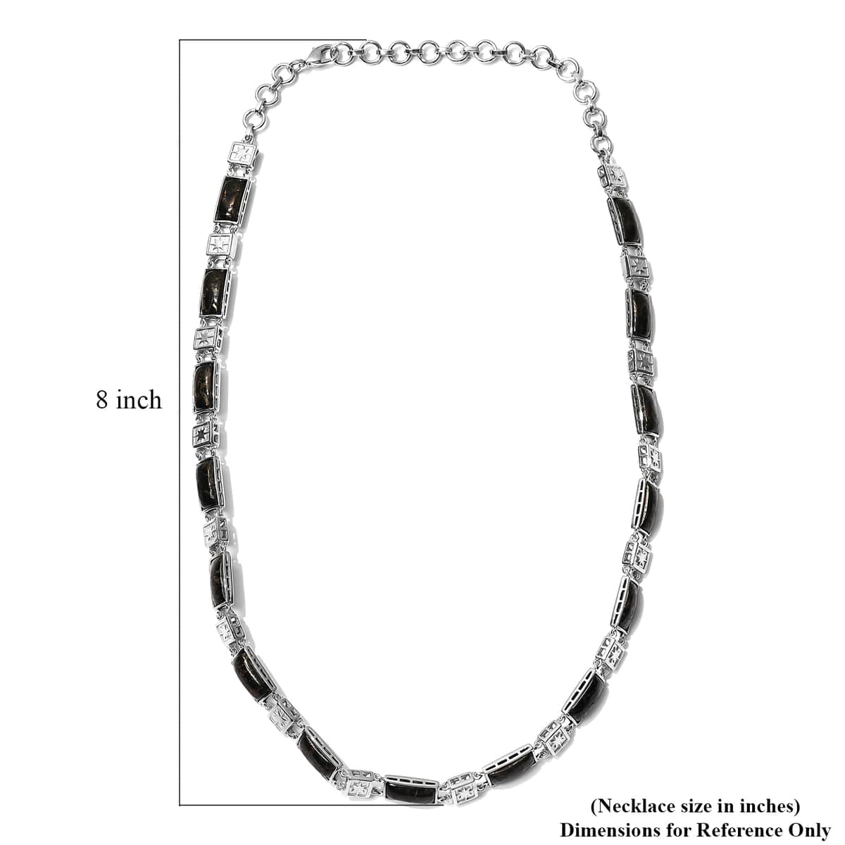 Matrix Silver Shungite Necklace 18 Inches in Platinum Over Copper 27.15 ctw image number 5
