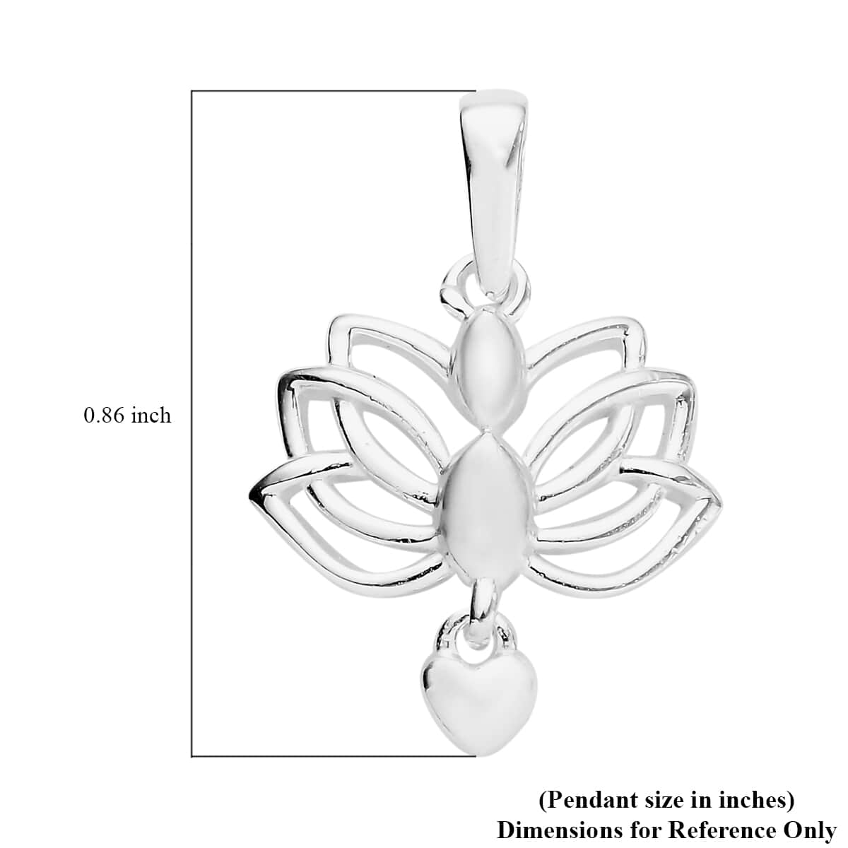 Sterling Silver Lotus Flower Pendant 1.4 Grams image number 4