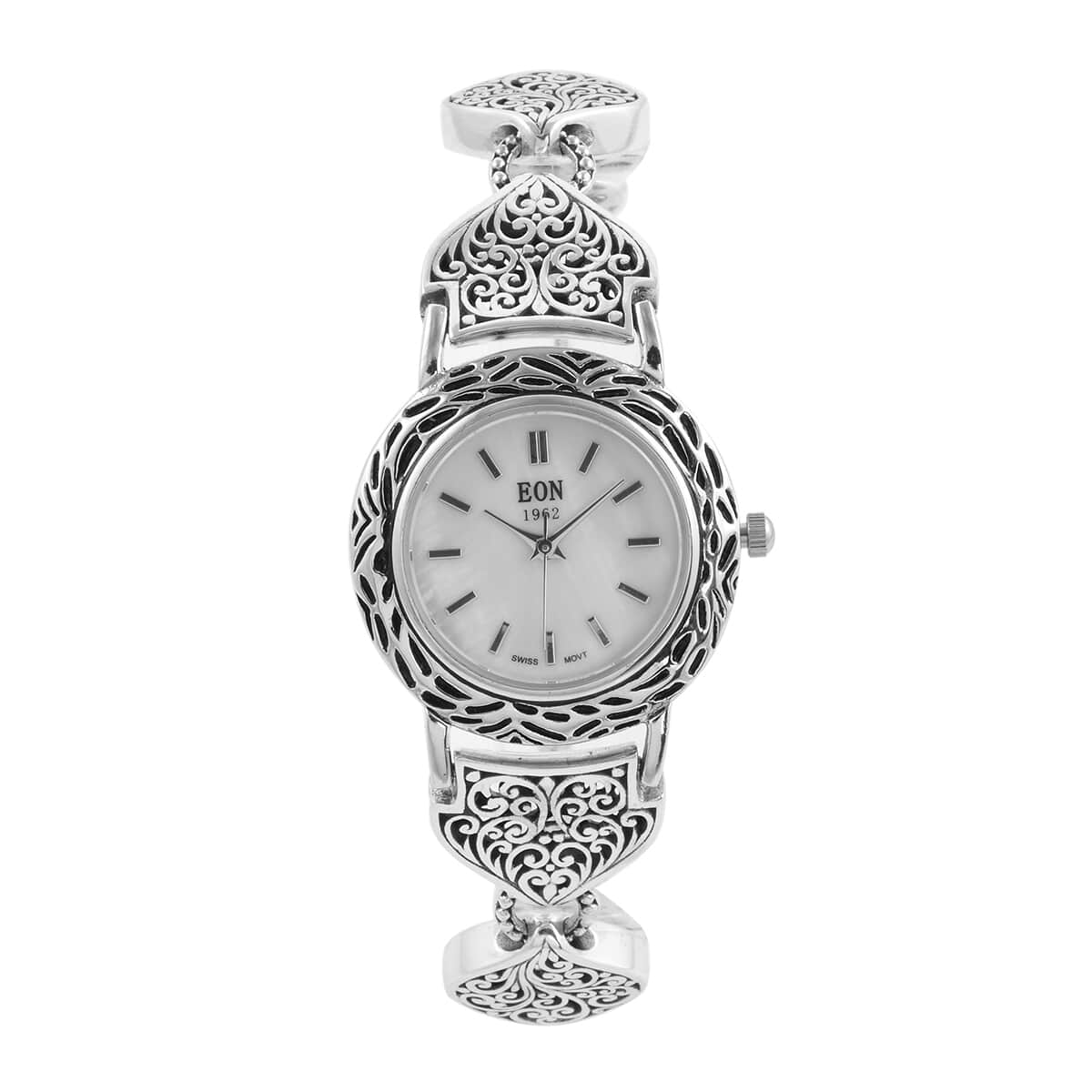 Bali LegacyEon 1962 Swiss Movement Bracelet Watch with MOP Dial in Sterling Silver (7.50 in) image number 0