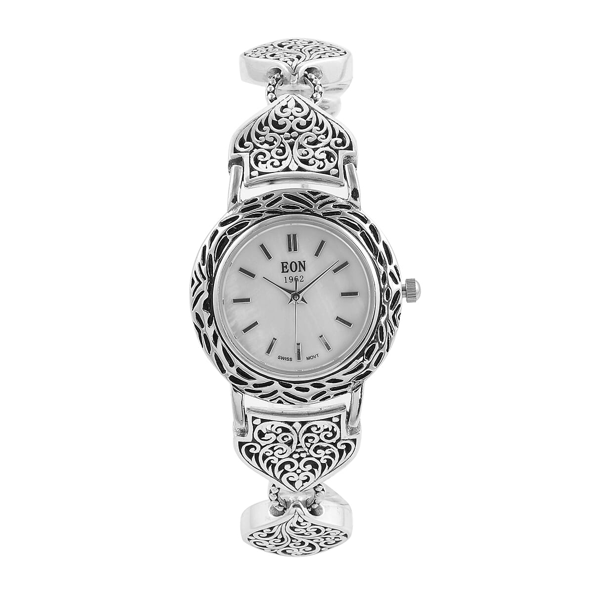 Bali LegacyEon 1962 Swiss Movement Bracelet Watch with MOP Dial in Sterling Silver (7.50 in) image number 0