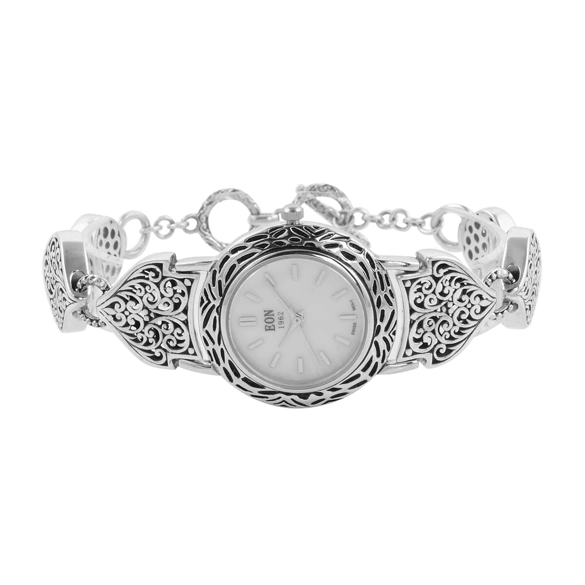 Bali LegacyEon 1962 Swiss Movement Bracelet Watch with MOP Dial in Sterling Silver (7.50 in) image number 3
