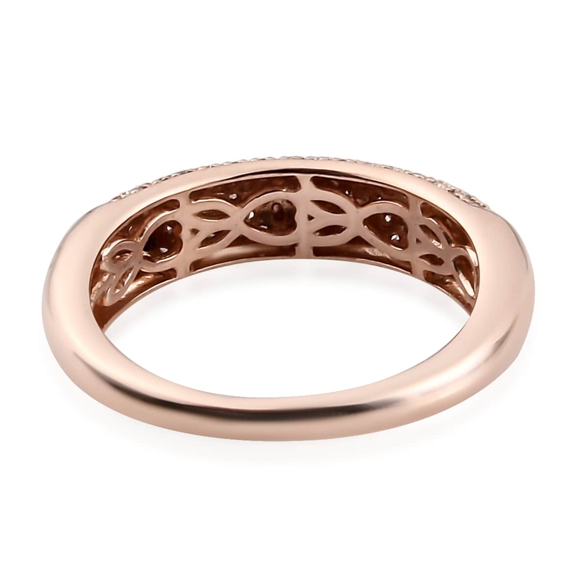 DOORBUSTER Natural Pink Diamond (G-H, I3) Band Ring in Vermeil RG Over Sterling Silver 0.50 ctw image number 4