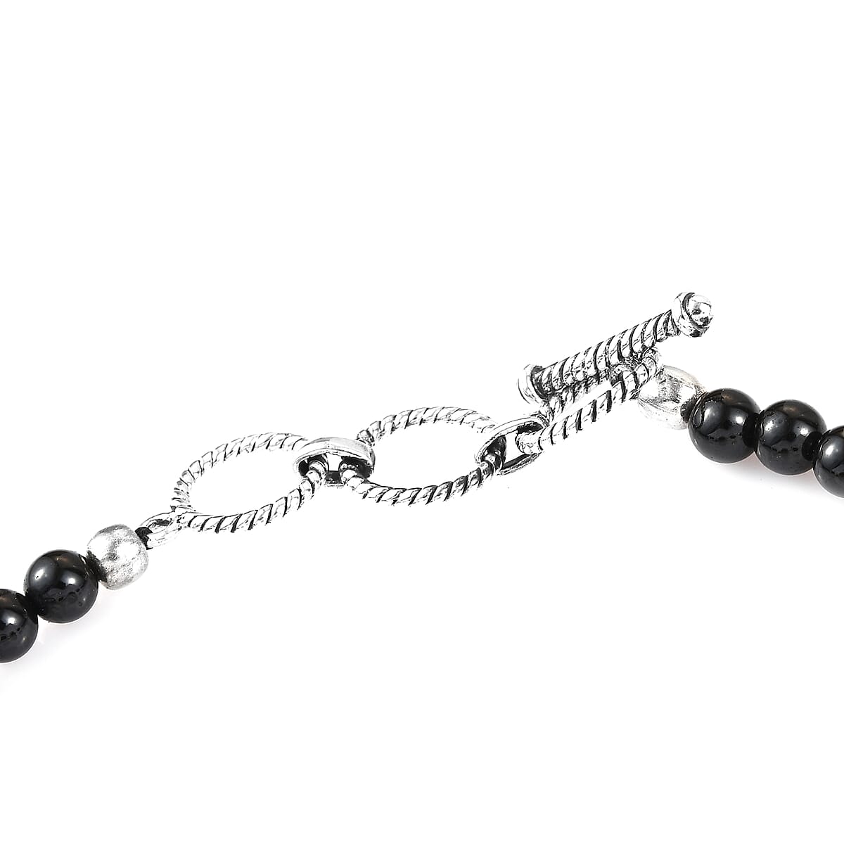 Rough Cut Elite Shungite and Thai Black Spinel Bracelet in Sterling Silver (7.25 In) 44.75 ctw image number 3