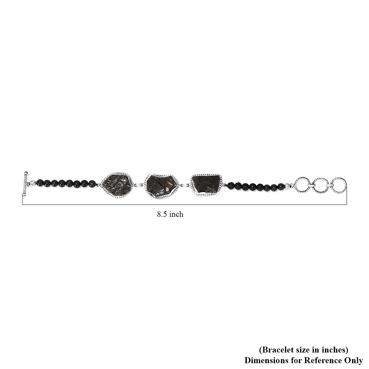 Rough Cut Elite Shungite and Thai Black Spinel Bracelet in Sterling Silver (7.25 In) 44.75 ctw image number 4